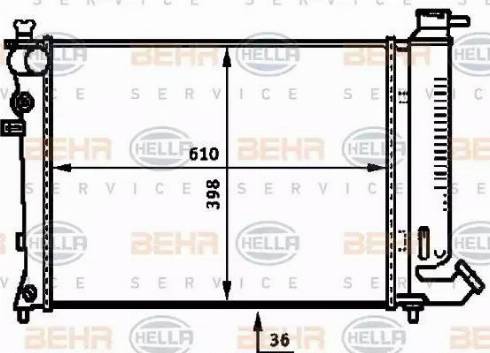 HELLA 8MK 376 717-491 - Radiator, engine cooling autospares.lv