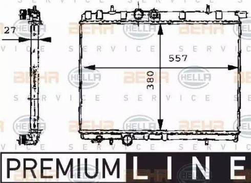 HELLA 8MK 376 717-531 - Radiator, engine cooling autospares.lv