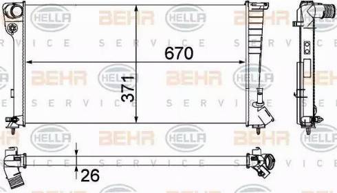 HELLA 8MK 376 717-611 - Radiator, engine cooling autospares.lv