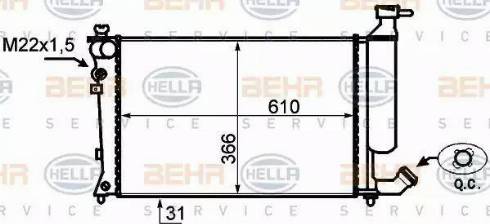 HELLA 8MK 376 717-171 - Radiator, engine cooling autospares.lv