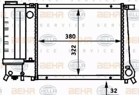 HELLA 8MK 376 717-224 - Radiator, engine cooling autospares.lv