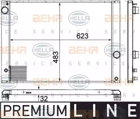 HELLA 8MK 376 780-661 - Radiator, engine cooling autospares.lv