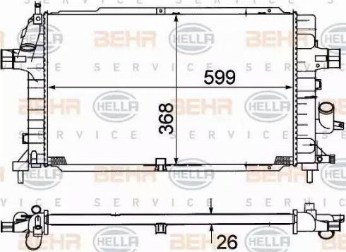 HELLA 8MK 376 781-041 - Radiator, engine cooling autospares.lv