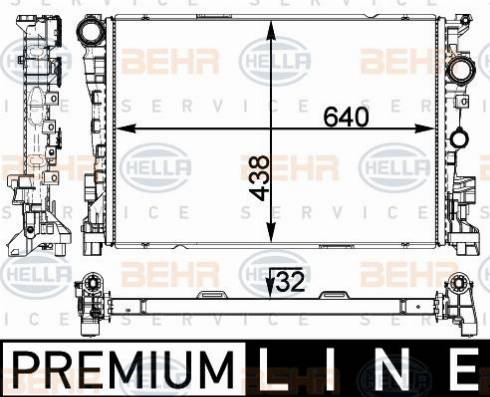 HELLA 8MK 376 787-441 - Radiator, engine cooling autospares.lv