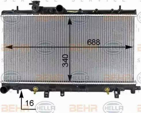 HELLA 8MK 376 787-661 - Radiator, engine cooling autospares.lv