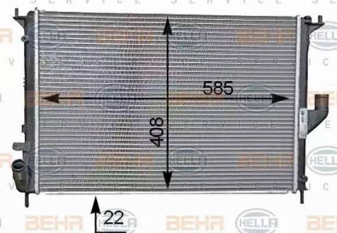 HELLA 8MK 376 787-341 - Radiator, engine cooling autospares.lv