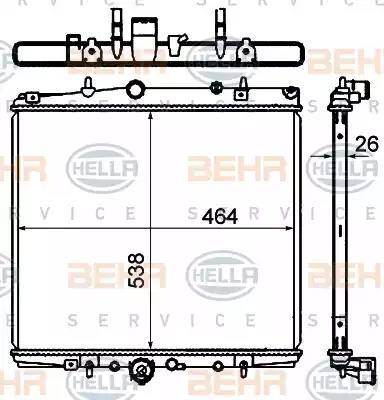 HELLA 8MK 376 735-311 - Radiator, engine cooling autospares.lv