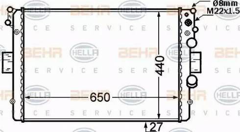 HELLA 8MK 376 724-561 - Radiator, engine cooling autospares.lv