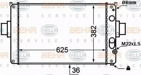 HELLA 8MK 376 724-501 - Radiator, engine cooling autospares.lv