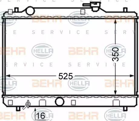 HELLA 8MK 376 724-581 - Radiator, engine cooling autospares.lv