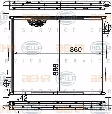 HELLA 8MK 376 724-611 - Radiator, engine cooling autospares.lv