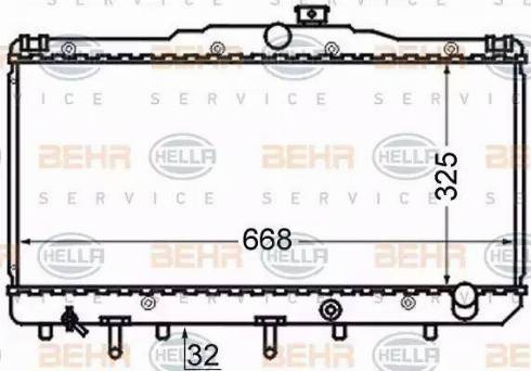 HELLA 8MK 376 724-621 - Radiator, engine cooling autospares.lv