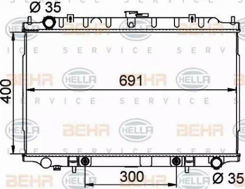 HELLA 8MK 376 724-671 - Radiator, engine cooling autospares.lv