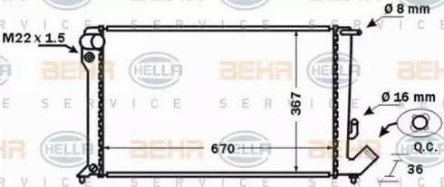 HELLA 8MK 376 724-711 - Radiator, engine cooling autospares.lv