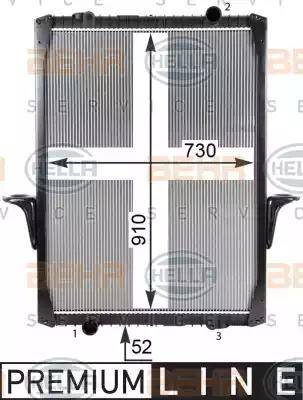 HELLA 8MK 376 726-481 - Radiator, engine cooling autospares.lv