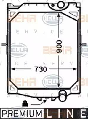 HELLA 8MK 376 726-551 - Radiator, engine cooling autospares.lv