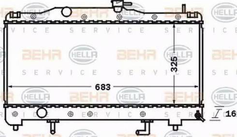 HELLA 8MK 376 726-561 - Radiator, engine cooling autospares.lv