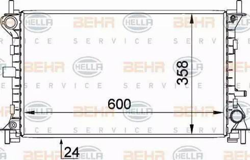 HELLA 8MK 376 720-301 - Radiator, engine cooling autospares.lv