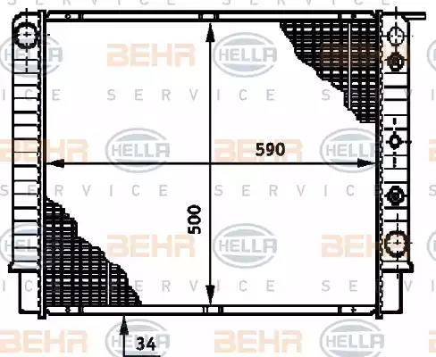 HELLA 8MK 376 720-791 - Radiator, engine cooling autospares.lv