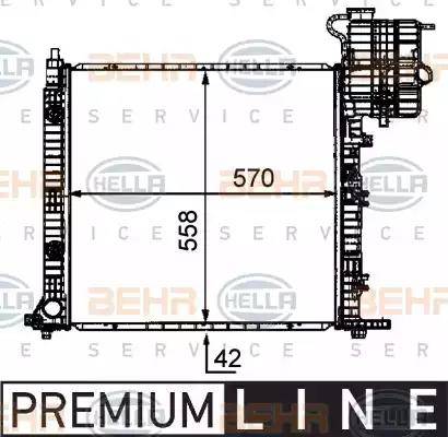 HELLA 8MK 376 721-411 - Radiator, engine cooling autospares.lv