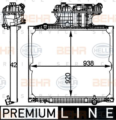 HELLA 8MK 376 721-685 - Radiator, engine cooling autospares.lv