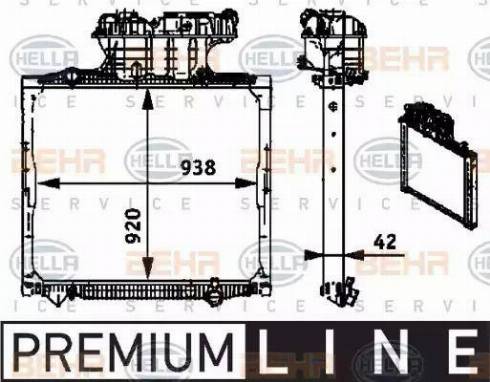 HELLA 8MK 376 721-681 - Radiator, engine cooling autospares.lv