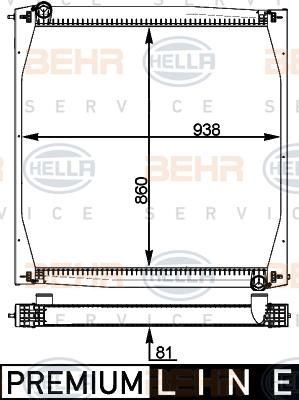 HELLA 8MK 376 721-625 - Radiator, engine cooling autospares.lv