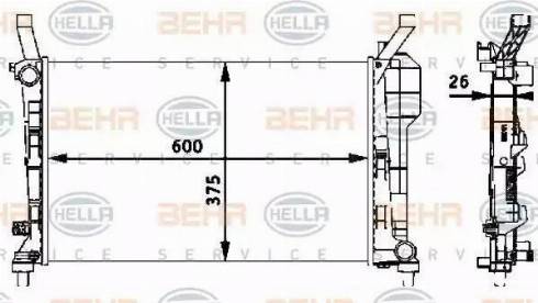 HELLA 8MK 376 721-021 - Radiator, engine cooling autospares.lv