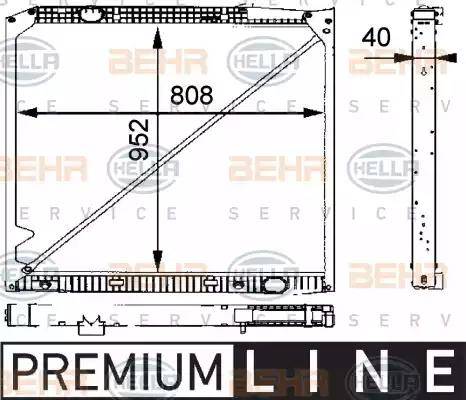 HELLA 8MK 376 721-231 - Radiator, engine cooling autospares.lv