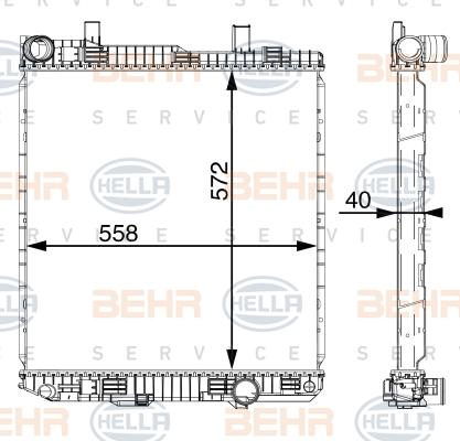 HELLA 8MK 376 721-274 - Radiator, engine cooling autospares.lv