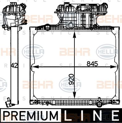 HELLA 8MK 376 728-665 - Radiator, engine cooling autospares.lv