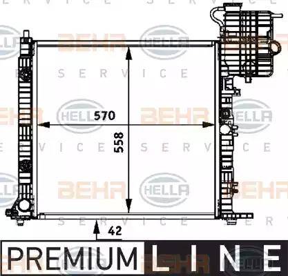 HELLA 8MK 376 722-041 - Radiator, engine cooling autospares.lv