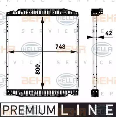 HELLA 8MK 376 722-081 - Radiator, engine cooling autospares.lv