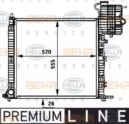 HELLA 8MK 376 722-031 - Radiator, engine cooling autospares.lv