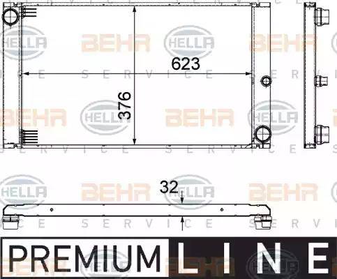 HELLA 8MK 376 727-661 - Radiator, engine cooling autospares.lv