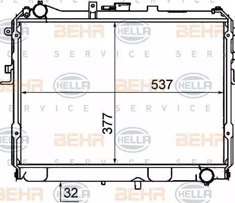 HELLA 8MK 376 727-681 - Radiator, engine cooling autospares.lv