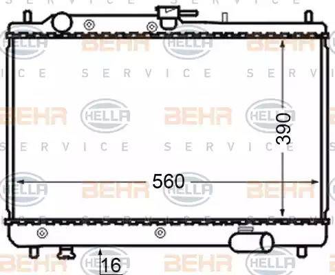 HELLA 8MK 376 727-751 - Radiator, engine cooling autospares.lv