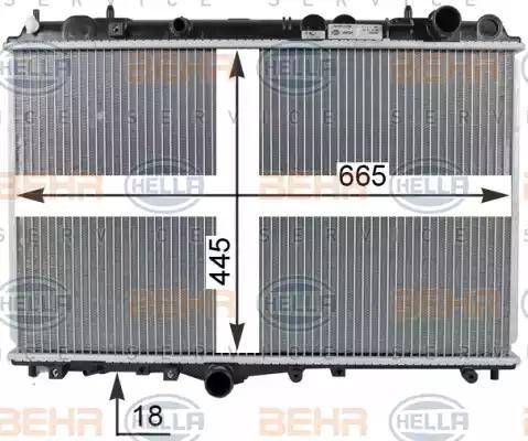 HELLA 8MK 376 774-131 - Radiator, engine cooling autospares.lv