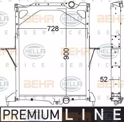 HELLA 8MK 376 775-001 - Radiator, engine cooling autospares.lv