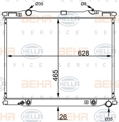 HELLA 8MK 376 775-734 - Radiator, engine cooling autospares.lv