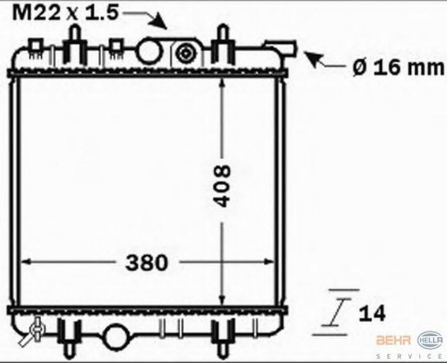 HELLA 8MK 376 771-481 - Radiator, engine cooling autospares.lv