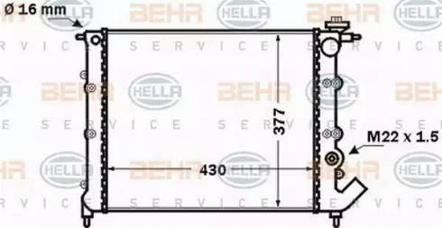 HELLA 8MK 376 771-541 - Radiator, engine cooling autospares.lv