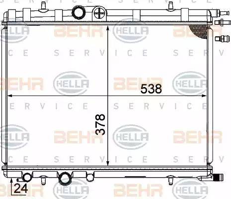 HELLA 8MK 376 771-511 - Radiator, engine cooling autospares.lv