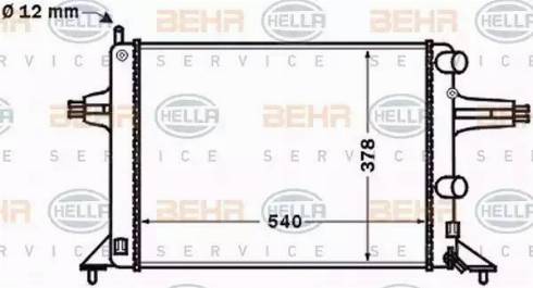 HELLA 8MK 376 771-121 - Radiator, engine cooling autospares.lv