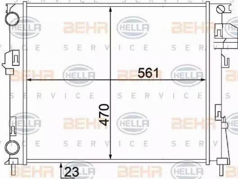 HELLA 8MK 376 771-761 - Radiator, engine cooling autospares.lv