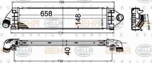 HELLA 8ML 376 791-764 - Intercooler, charger autospares.lv