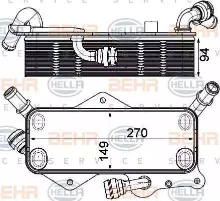 HELLA 8MO 376 908-061 - Oil Cooler, automatic transmission autospares.lv
