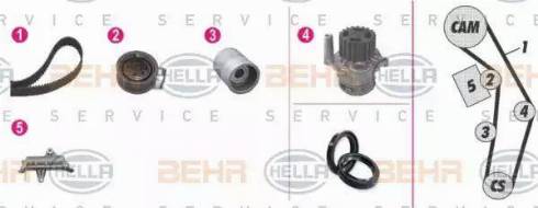 HELLA 8MP 376 809-851 - Water Pump & Timing Belt Set autospares.lv