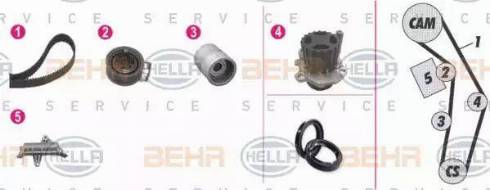 HELLA 8MP 376 809-861 - Water Pump & Timing Belt Set autospares.lv