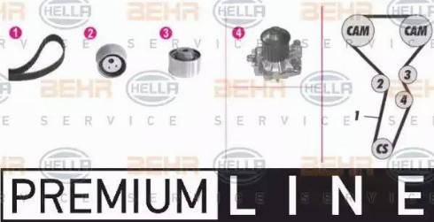 HELLA 8MP 376 809-801 - Water Pump & Timing Belt Set autospares.lv